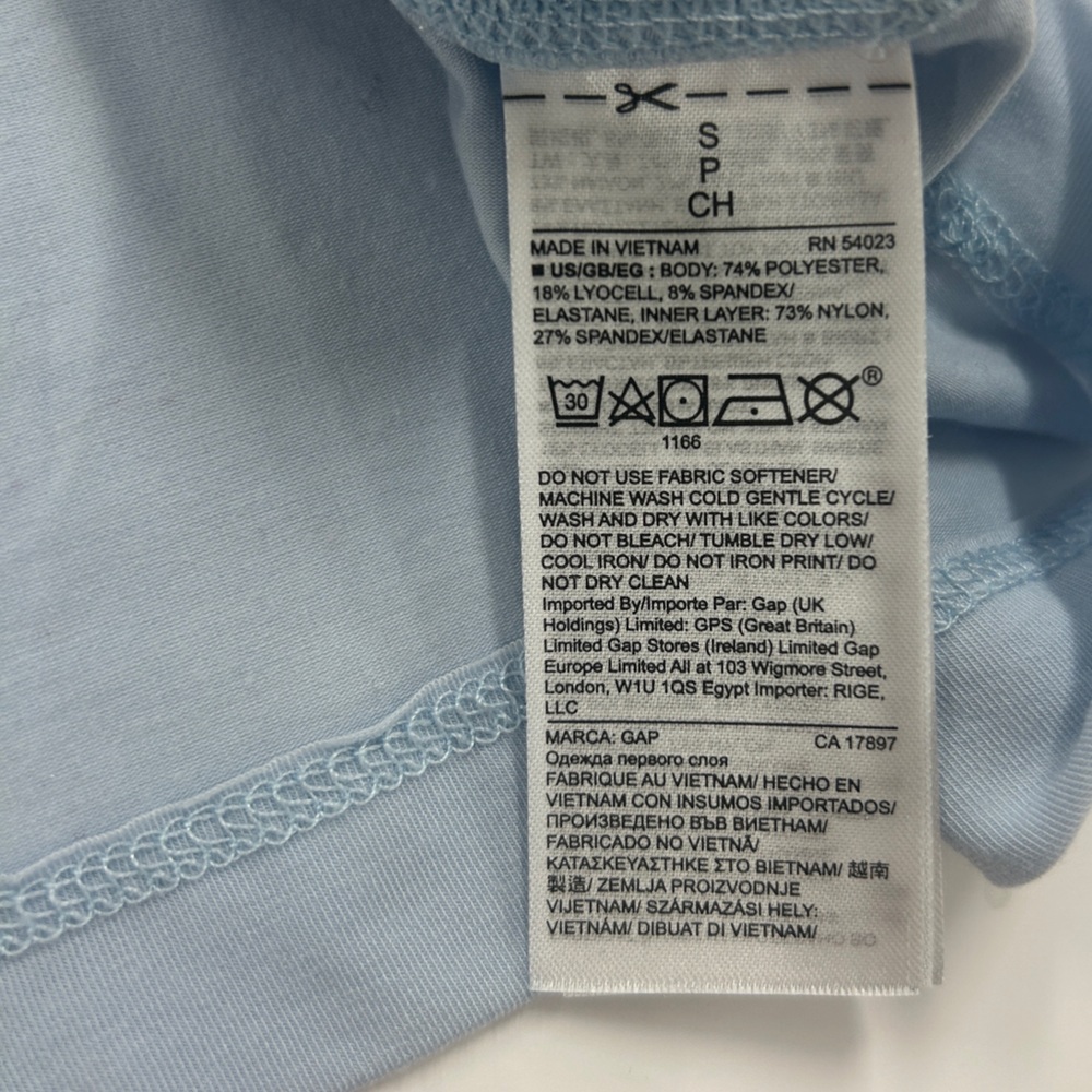 Gap Light Blue Strappy Tank Top Draped Sleeveless Minimal Y2K Athleisure Camisol - Picture 5 of 8